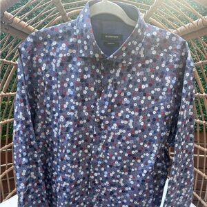 Bugatchi Navy Shaped Fit Shirt